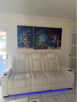 white recliner sofa