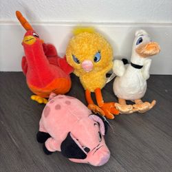 Disney Home On The Range Plush Lot of 4 Rare Rooster Chick Pig Duck Audrey Kyle