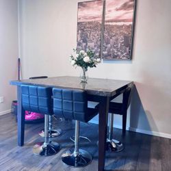 Marble Top Dinning Table With Chairs 