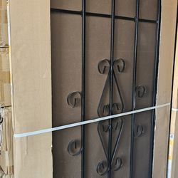 METAL SECURITY DOOR WITH SCREEN.....80" x 36"...NEW...$ 180