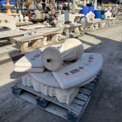 Concrete Mosaic Picnic Table with 3 Benches/ Outdoor Patio Furniture / Patio Set