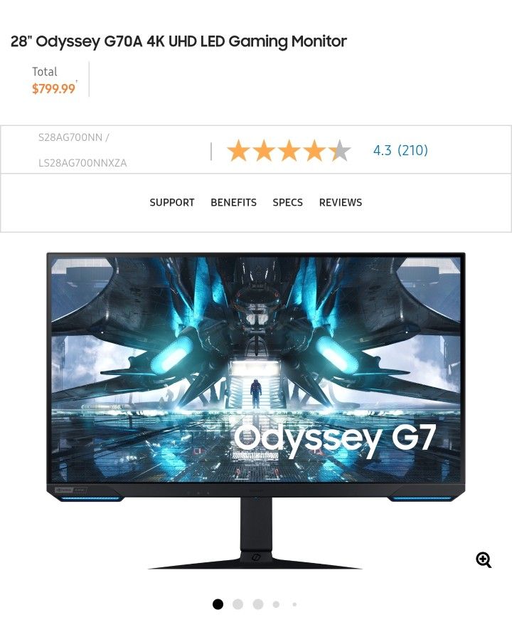Samsung Odyssey 28" G7 4K Gaming Monitor