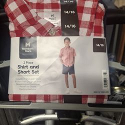 Boys shirt and shorts sets 4t to 14/16