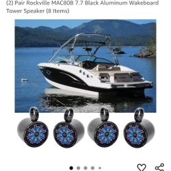 8" Kicker LED lit  Speakers And Tower Tubes 2 Pair Each