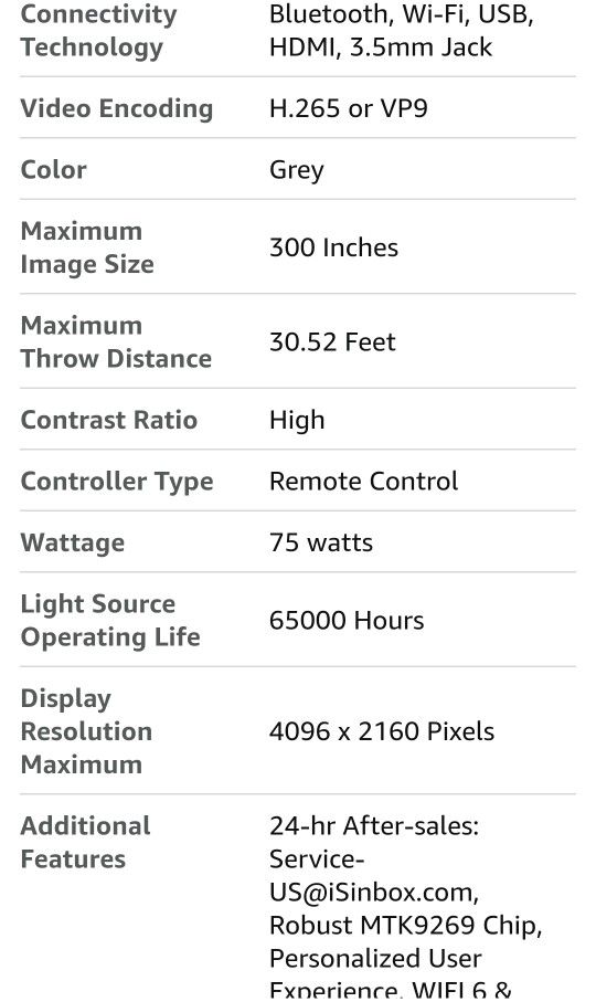 Auto Focus/4K Support] Projector with WiFi 6 and Bluetooth 5.2, 850ANSI Native 1080P Outdoor Movie Projector, Vertical Keystone Smart Projector 50% Zo