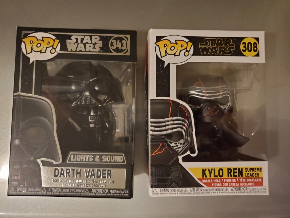 Funko Pop Star Wars Darth Vader and Kylo Ren