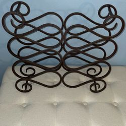 BEAUTIFUL Heavy Duty Wrought Iron WINE 🍷 BOTTLE Rack Holder For Wall Or Floor