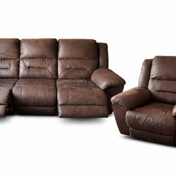 3-Seat Reclining Sofa with Recliner Chair