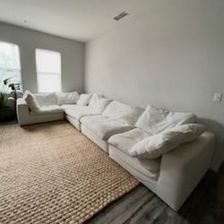 Nixon White Fabric 5-piece Modular Sectional