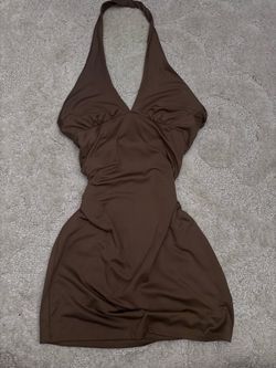 Brown halter dress
