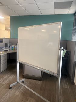 Mobile Whiteboard on Rolling Stand