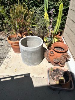 Outdoor Planters Terra Cotta Concrete x7