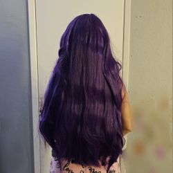 Purple Halloween Long Wig 