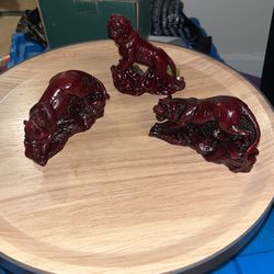 Vintage Chinese Red TIGERS