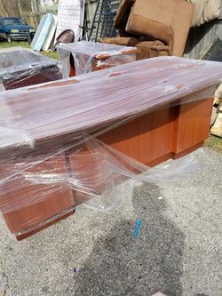 Desk and credenza matching set