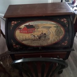 pulaski hand painted image of horse and buggie ane the buitful barnhouse and terrain,cornfield rolltop desk 