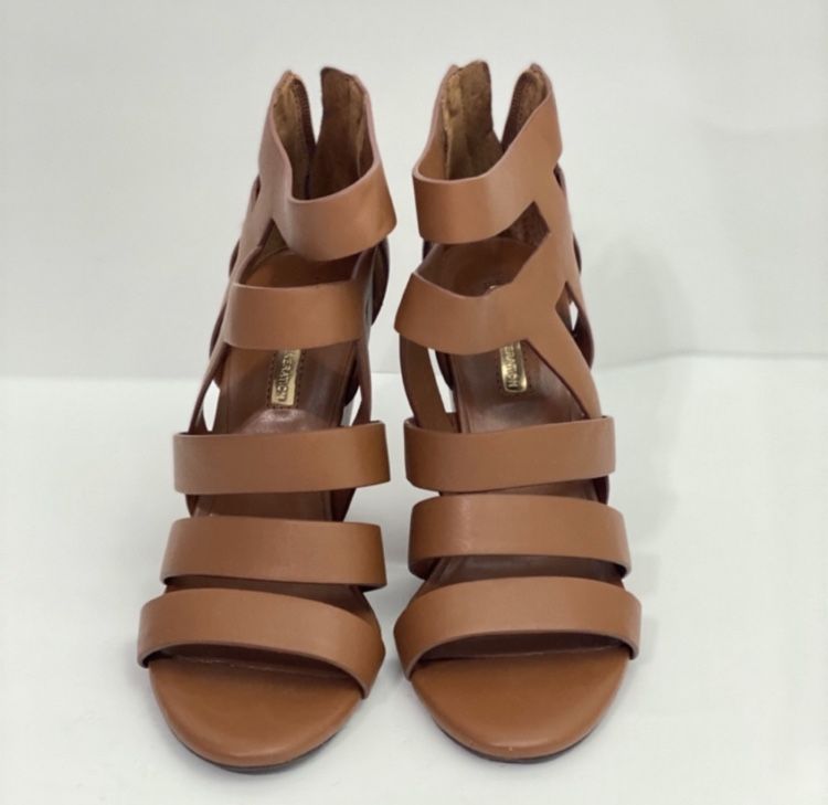 BCBGeneration Maya Open Toe Brown Wedge Sandal Size 7