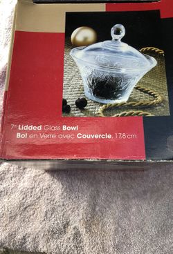 New 7” lidded glass bowl