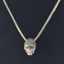 Stainless Steel Necklace Size 22” With A Skull 