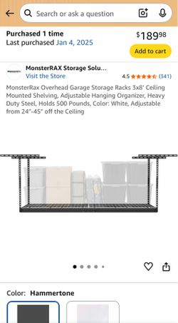 MonsterRax Overhead Garage Storage Rack
