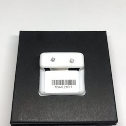 925 Sterling Silver Tiny Round Moissanite Screw Back Earrings 