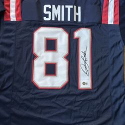 NFL Jonnu Smith Signed Custom New England Patriots Jersey Autographed (Beckett Holo) 