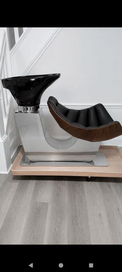 Accent Modern Shampoo Backwash Unit | Modern Salon Sink | Black/Walnut/Stainless