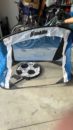 Portable foldable soccer goal in its case