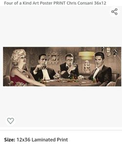 Laminated Four Of A Kind Poster Marilyn Monroe, Elvis, James Dean 12x 36
