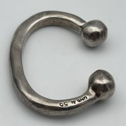Jewelry .925 sterling silver UNO DE 50 Double Crew Bead Bangle 6.00” 61.00grams
