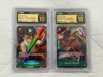 CGC Pristine 10 Dracule Mihawk One Piece Card Lot
