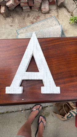 Rustic White Wooden Letter A