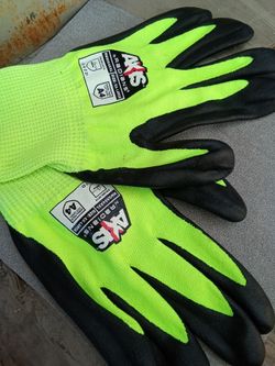 12 pk. Raidians Industrial work gloves new unused , neon yellow black,