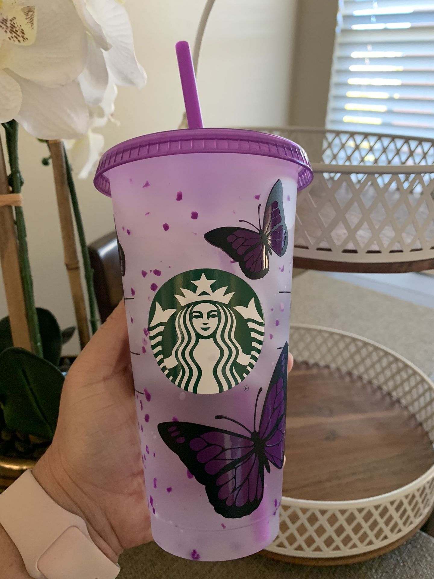 Starbucks Purple Confetti Color Changing - Butterflies 