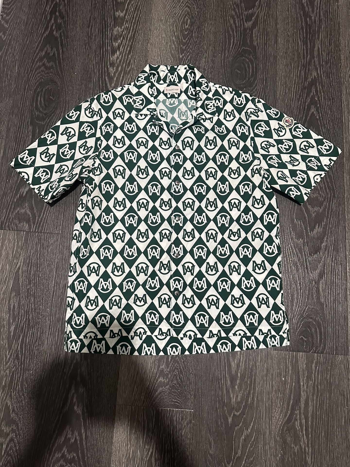 Moncler Monogram Short Sleeve Shirt Green Size M