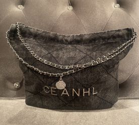 Women’s Handbag M Tote Black Denim CEANHL