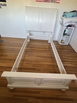 Twin Bed Frame W/ Box Spring And Mattress