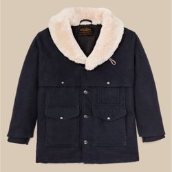 Filson Mackinaw Wool Lined Packer Coat Navy Blue NEW