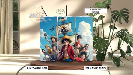 One Piece Ship Crew 20 Oz Stainless Steel Tumbler (READ DESCRIPTION)