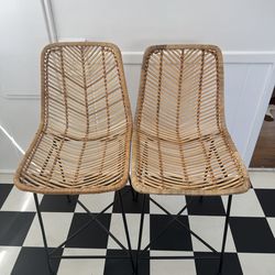 World Market Boho Rattan bar stools