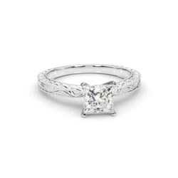 0.75 Carat Diamond 14k White Gold Band Size 8 Engagement Ring 