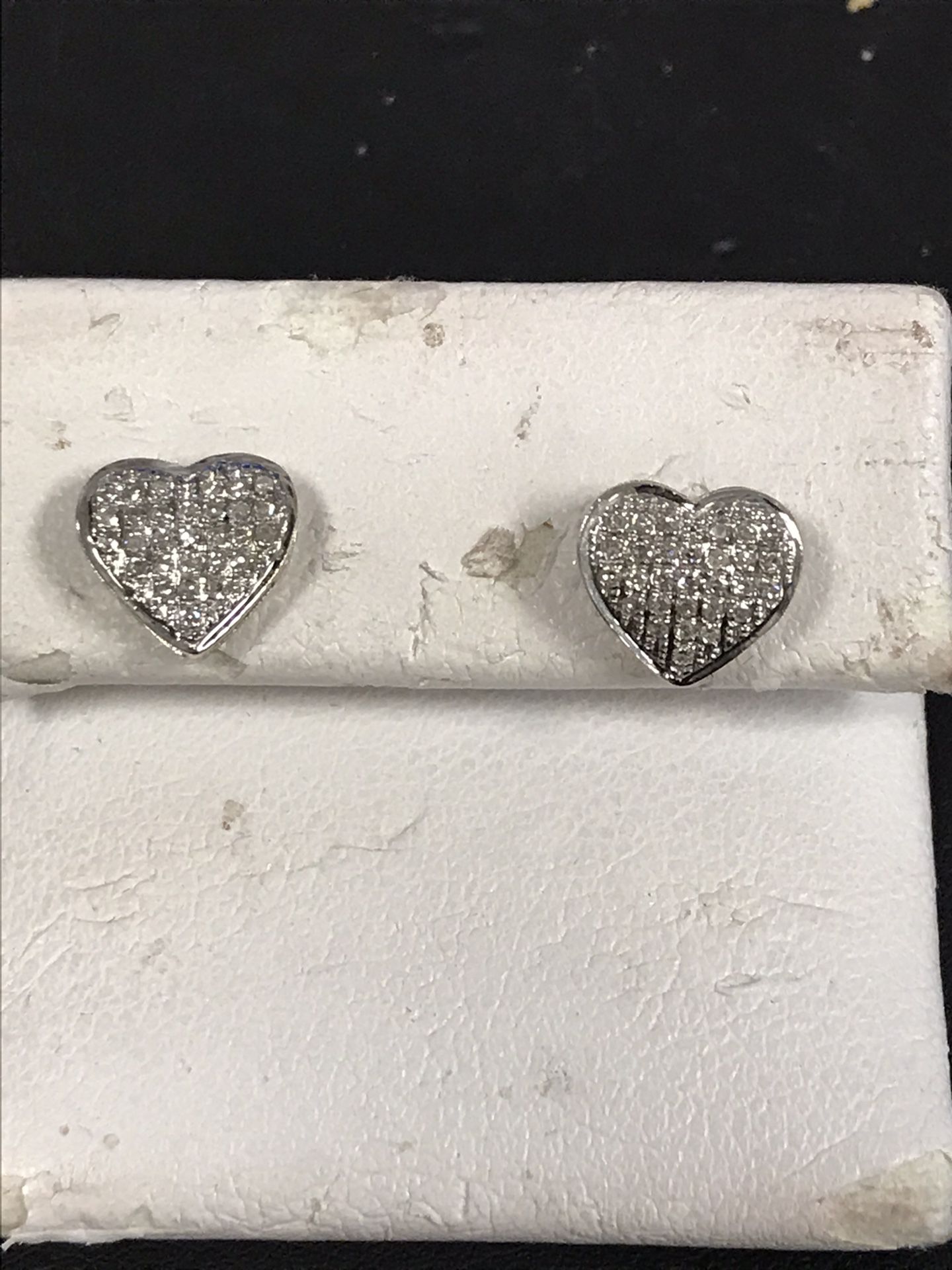 Heart shape diamond gold earrings