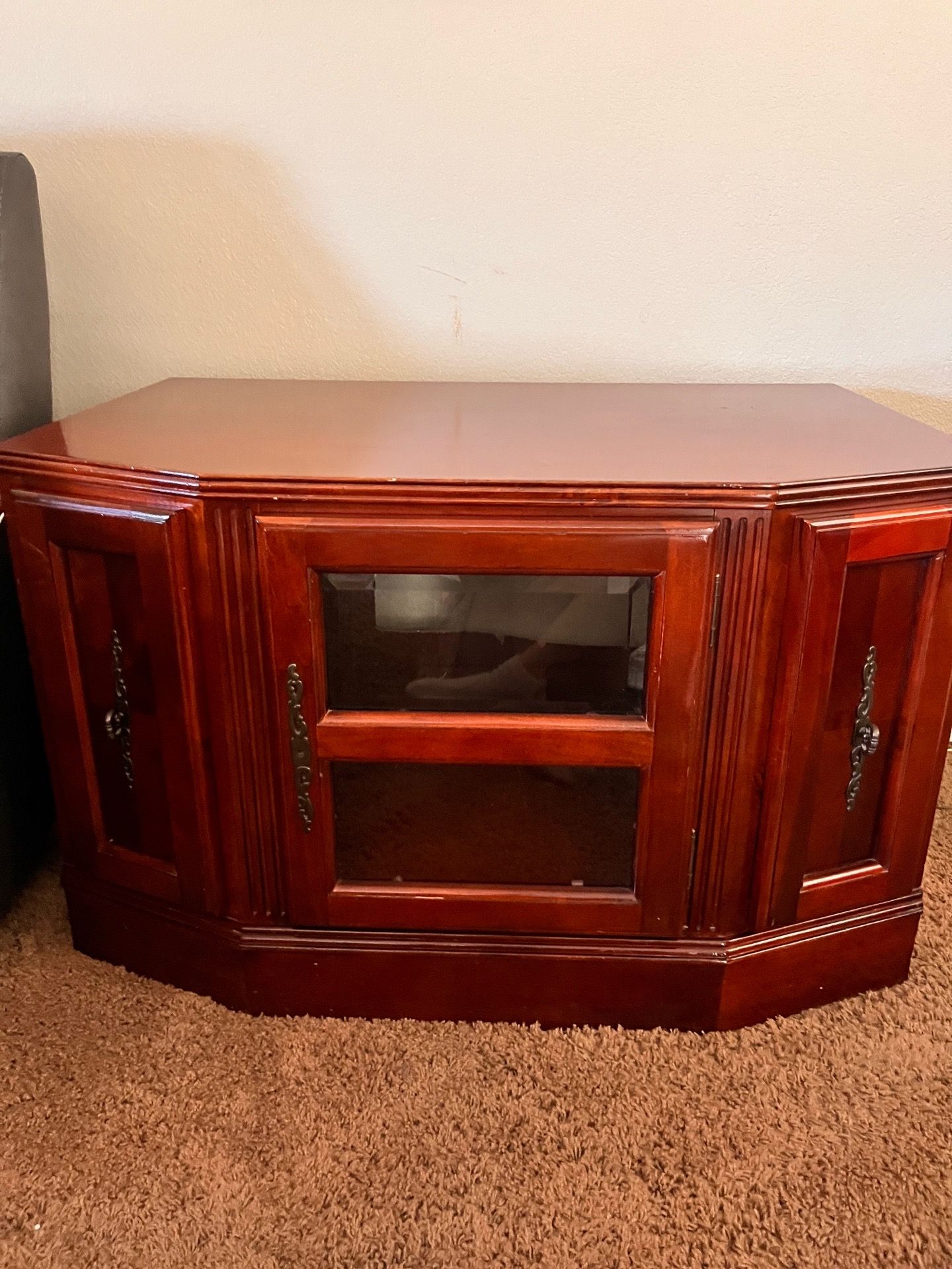 Cherry wood entertainment center/ tv stand