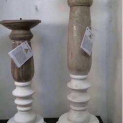 candle holders white new with tag