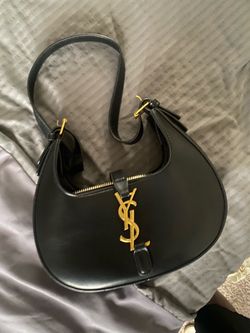 Saint Laurent YSL Black Leather Hobo Bag
