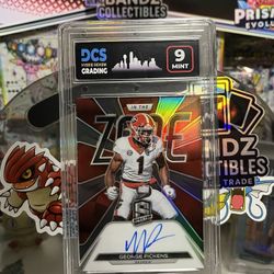 2022 Panini Chronicles Spectra Draft Picks | George Pickens “In The Zone” Prizm Georgia autograph /99
