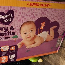 New Parent’s Choice Diapers Size 2  (240 Count)
