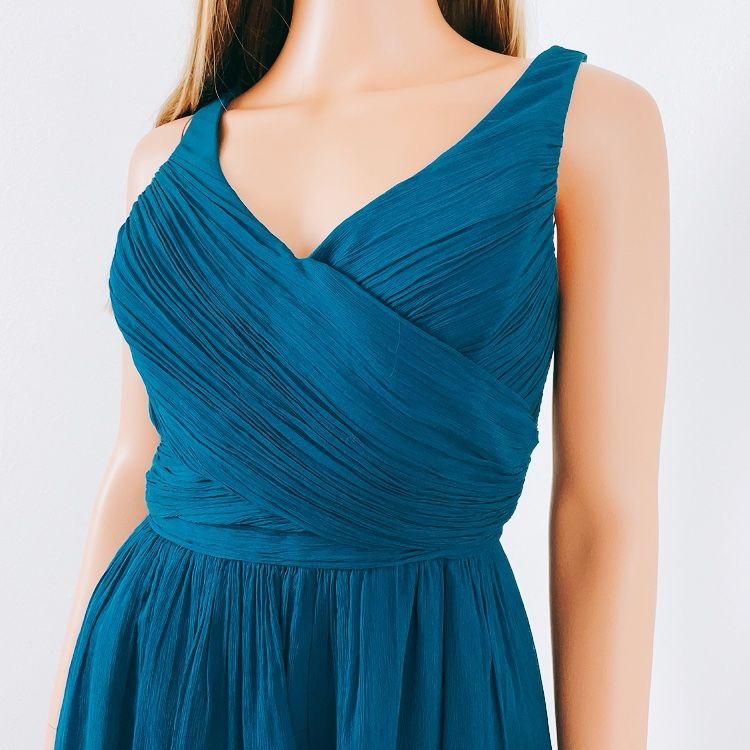 J.Crew Dark Teal Blue Silk Sleeveless Party Dress, 10