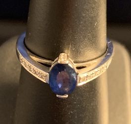 Oval Sapphire and Diamond Ring in 18KWG