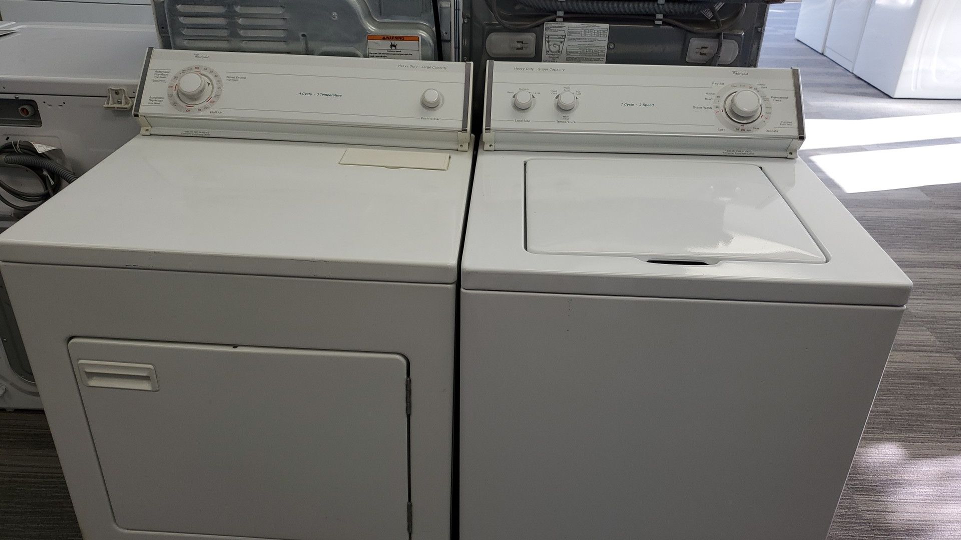 Whirlpool Washer and Electric Dryer Set - warranty included